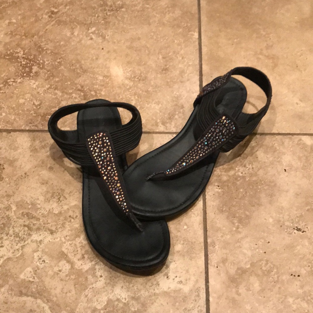 black sandals